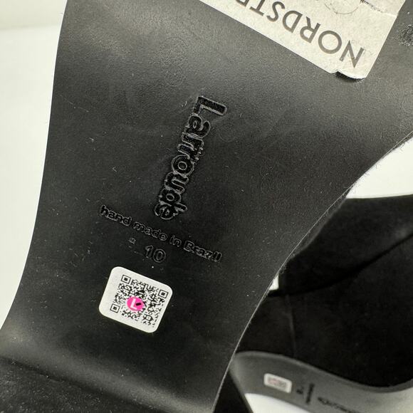 Larroudé Miso Platform Sandals Suede Black Size 10 New With Box - Picture 14 of 15